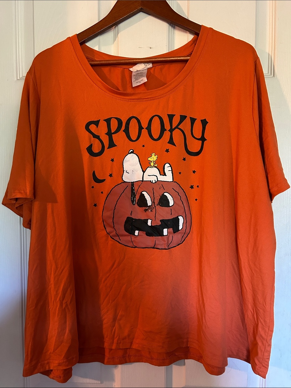 Spooky Orange Halloween Tee with Pumpkin Graphic